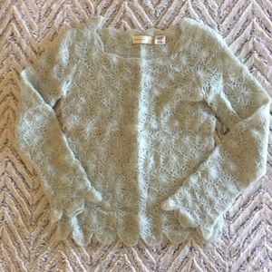 Anthropologie Scalloped Sweater / Mint Green